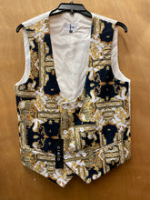 Load image into Gallery viewer, Cielo Double Breasted Low Cut White/Black Versace Print Slim Fit Vest S-4XL
