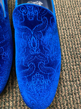 Royal Shoes Royal Blue Paisley Slip on Men s Smoking Slippers Red