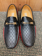 Load image into Gallery viewer, Terroni Italian Design Black/Red Gucci Print Men&#39;s Slip-on Dress/Diver Shoes
