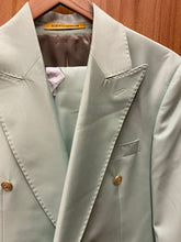Load image into Gallery viewer, Alberto Nardoni Light Green Slim Fit European Double Breasted Suit with Gold Buttons
