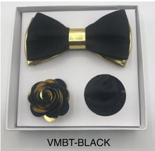 Load image into Gallery viewer, Velvet Bow Tie, Lapel Flower, and Handkerchief
