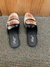 Load image into Gallery viewer, Successos Tan Plaid red bottom slip-on dress sandals sizes 7-15
