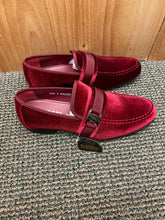 Load image into Gallery viewer, Terroni Italian Design Burgundy Suede-like Smoking Slip-on Men’s Dress Shoes
