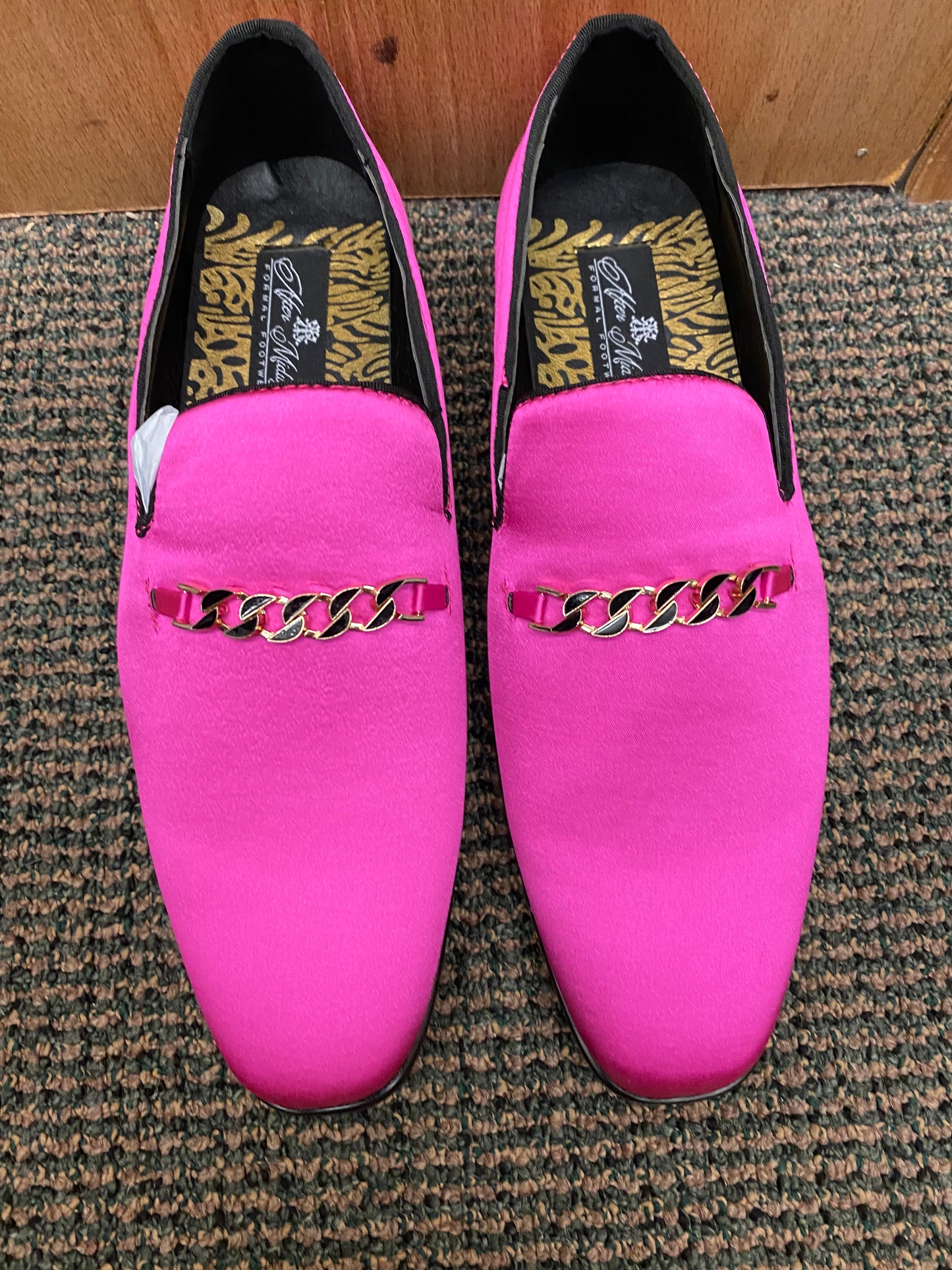 After Midnight Fuchsia Men’s Red Bottom Smoking Slip-on Dress/Prom Shoes Style: 6978