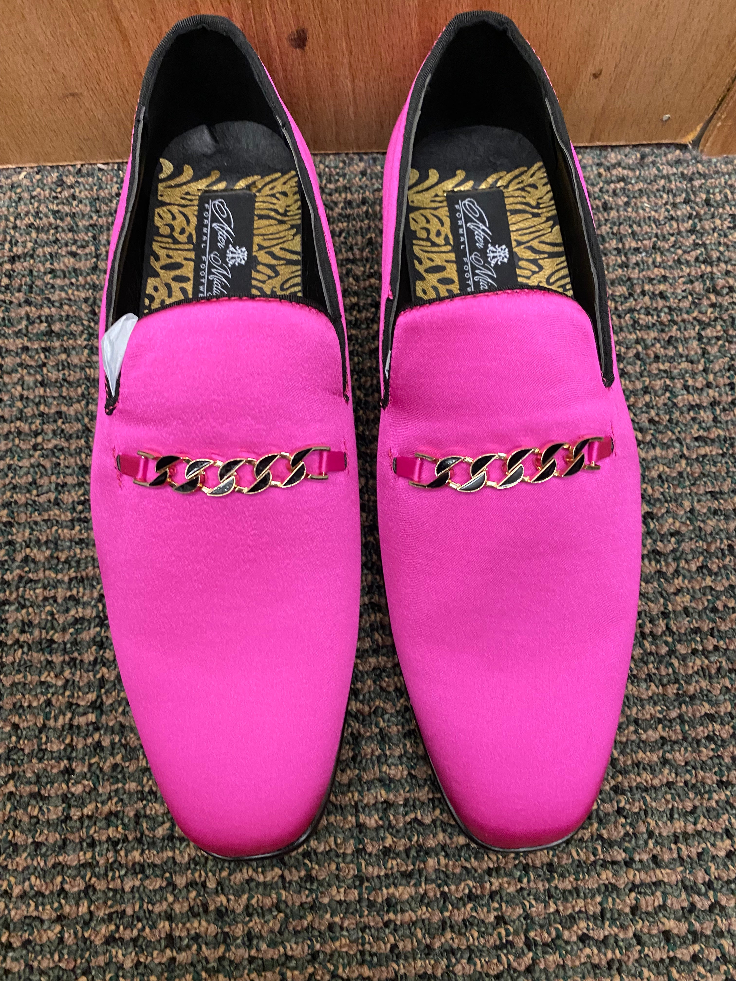 After Midnight Fuchsia Men’s Red Bottom Smoking Slip-on Dress/Prom Shoes Style: 6978 8