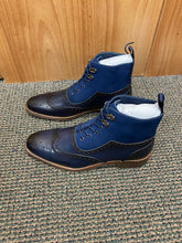 Load image into Gallery viewer, Stacy Adams Malone Navy Lace-up Suede &amp; Leather Chelsea Boot
