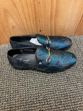 Load image into Gallery viewer, Successos Green/Gold Floral Print Men&#39;s Smoking Slip-on Red Bottom Dress Shoes
