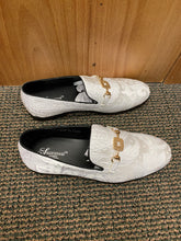 Load image into Gallery viewer, Successos White Floral/Paisley Print with gold buckle Slip-on Men&#39;s Red Bottom Dress Shoes Size 7-15
