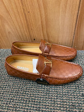 Load image into Gallery viewer, Terroni Italian Design Cognac Smoking Slip-on Men Dress/Driver Shoe w/LV buckle
