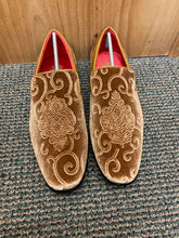 Load image into Gallery viewer, After Midnite Smoking Slip-on Camel/Tan Paisley Print Slip-on Men’s Dress Shoes Style # 6910

