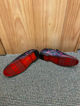 Load image into Gallery viewer, Successos Navy/Red swirl print red bottom slip-on dress shoes sizes 7-15

