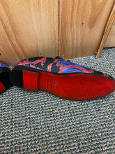 Load image into Gallery viewer, Successos Rblue/Red brocade print red bottom slip-on dress shoes sizes 7-15
