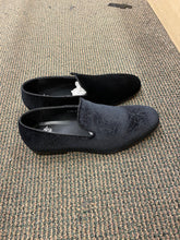 Load image into Gallery viewer, Royal Shoes Black Paisley Slip-on Men’s Smoking Slippers Red Bottom Dress Shoes Sizes 8-13
