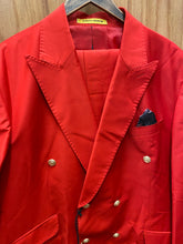 Load image into Gallery viewer, Alberto Nardoni Red Slim Fit European Double Breasted Suit with Gold Buttons
