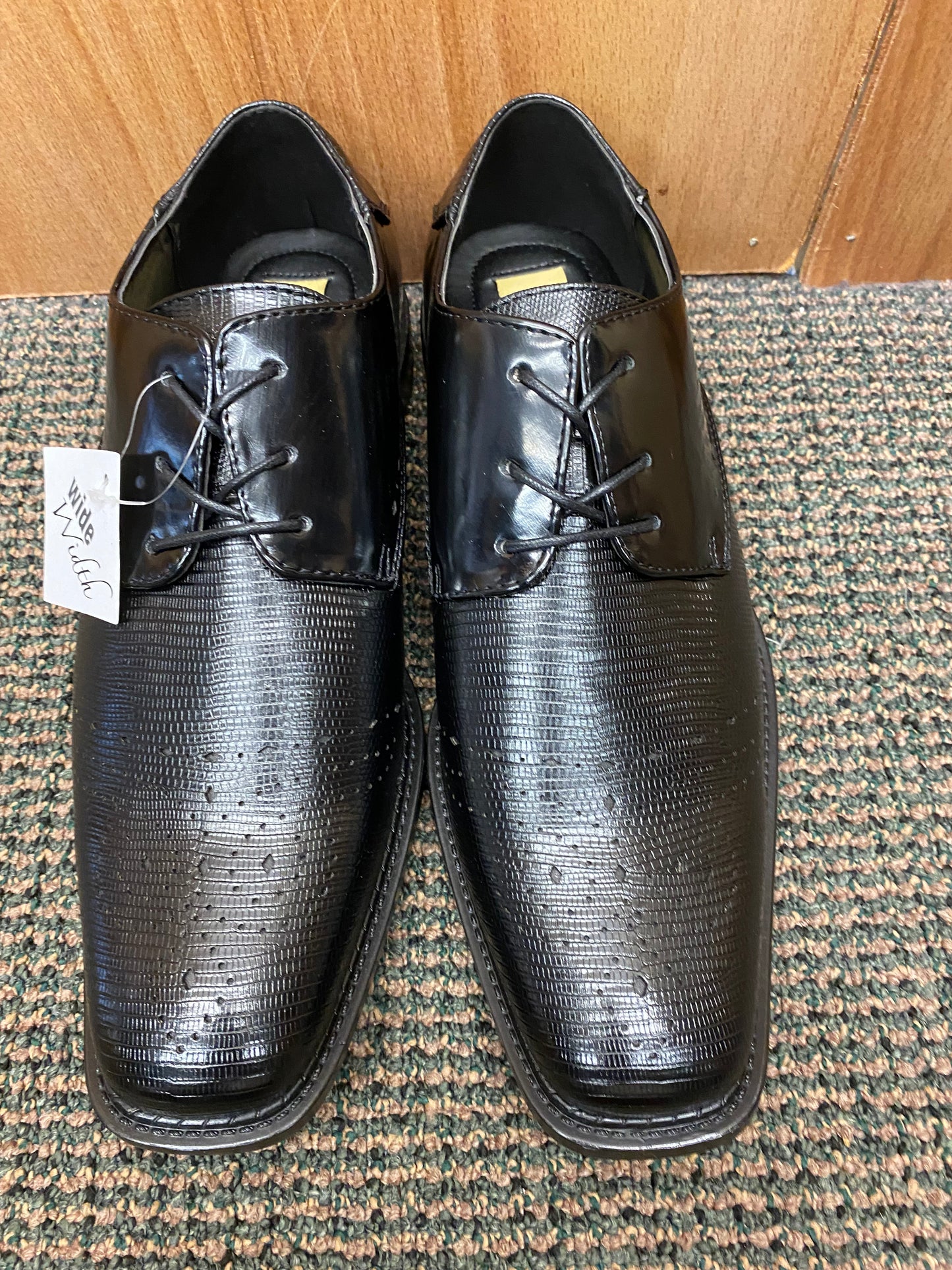 Antonio Cerrelli Wide Width Black Lace-up Dress Shoes