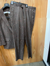 Load image into Gallery viewer, Royal Diamond Brown Stripe 100% Wool 1-Button 2-Piece Regular Fit Suit 46R 40W
