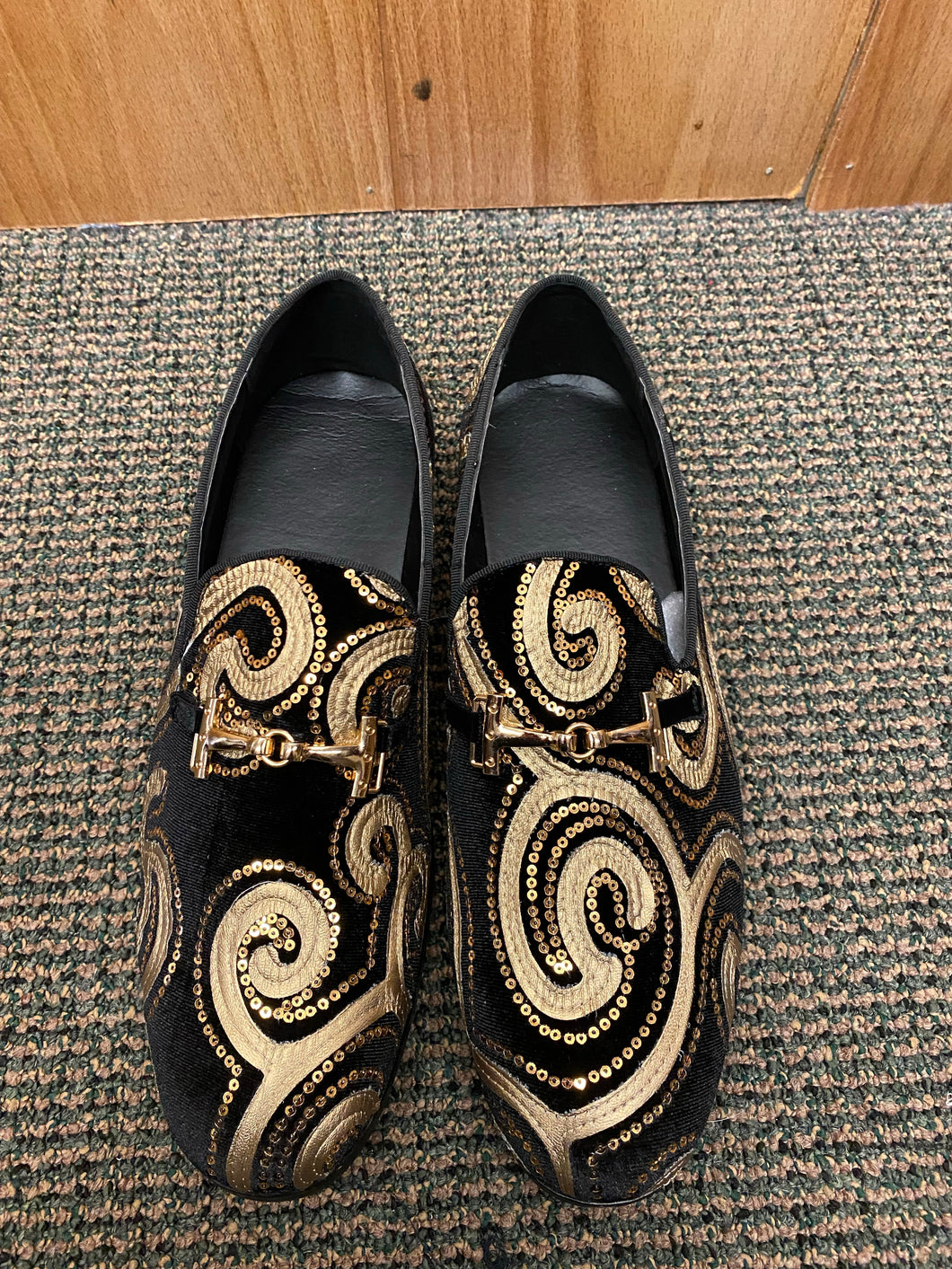 Successos Black/Tan Smoking Slippers Dress Shoes